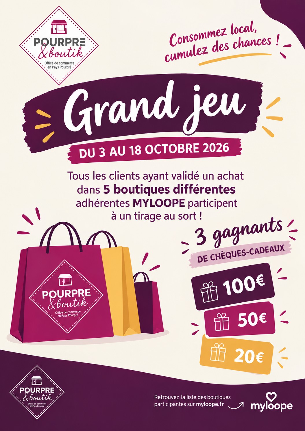 Grand Jeu Pourpre & Boutik : des bons d’achat à gagner !😀 !